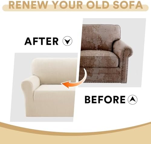PrinceDeco Waterproof Couch Cover for 2 Cushion Loveseat