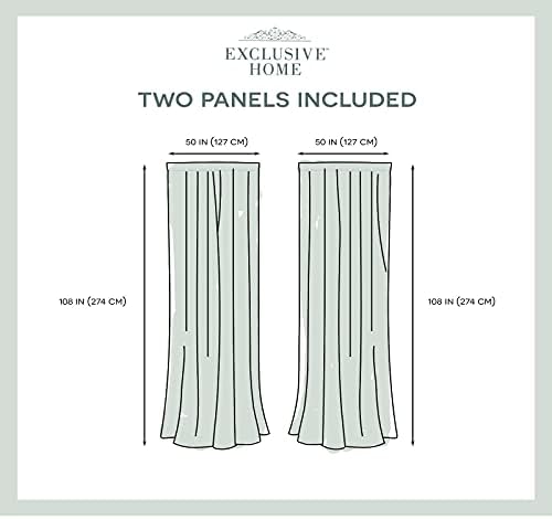 EXCLUSIVE HOME Belgian Textured Linen Look Jacquard Sheer Rod Pocket