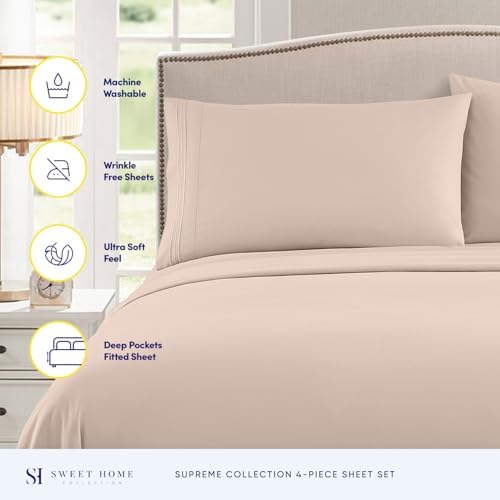 Twin XL Sheets - Breathable Luxury Sheets with Full Elastic & Secure