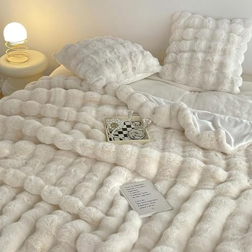 Faux Fur Throw Blanket Winter Warm Thick Fleece Blanket Soft Fuzzy