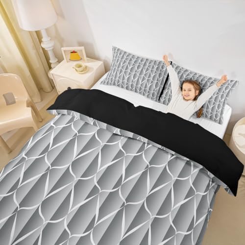 Erosebridal Grey Abstarct Comforter Cover Queen Size for Adult Women