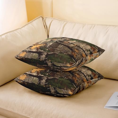 Feelyou Brown Branch Cushion Case Leaf Pattern Throw Pillow Covers