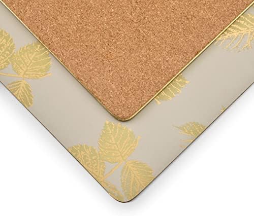 Pimpernel Sara Miller Etched Leaves Placemats, Set of 4 - Light Grey