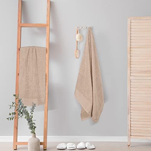 GLAMBURG 100% Cotton 2 Pack Oversized Bath Towel Set 28x55 Inches