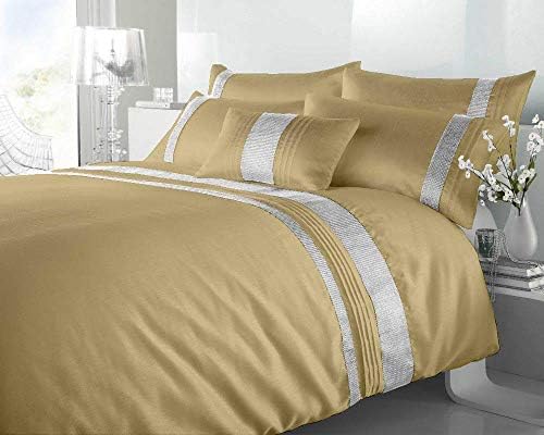 BedDecor Silver Lining 5 Piece Duvet Cover Set 600 Thread Count 100%
