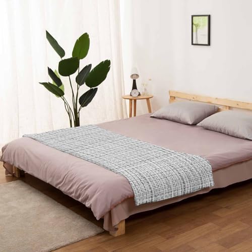 Flannel Fleece Blanket 60" x 80", Grey Rustic Microfiber Cozy Soft