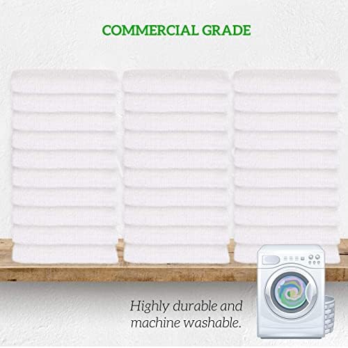 GREEN LIFESTYLE Cotton Wash Cloths 14" x 17" 50 Pack - Cleaning Rags
