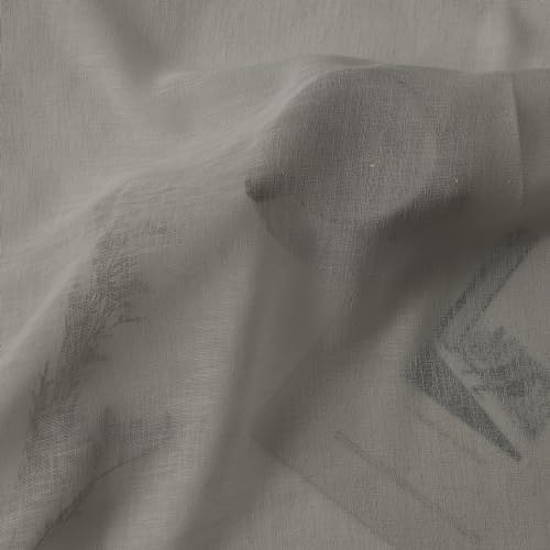 Macochico Sheer Curtains 108 Inches Long Linen Texture Pinch Pleated