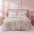 Peace nest Fluffy Rabbit Faux Fur Bedding King Comforter Set Ultra