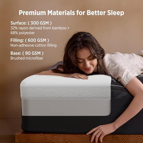 Bedsure 2 Inch Queen Mattress Topper - Viscose Made from Bamboo