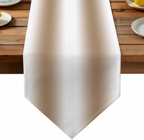 Khaki White Ombre Table Runner Linen Burlap Table Runner 72 Inches