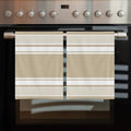 Farmhouse Beige Striped Kitchen Towels Set of 3, Ultra Absorbent Dish