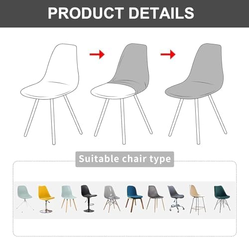 Eco-Ancheng Shell Chair Covers 4pcs Mid Century Modern Dining Chair