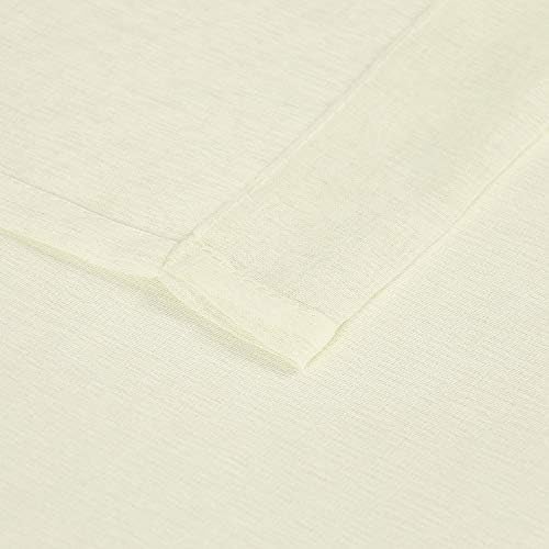 DWCN Ivory Sheer Curtains Linen Look Semi Transparent Voile Grommet