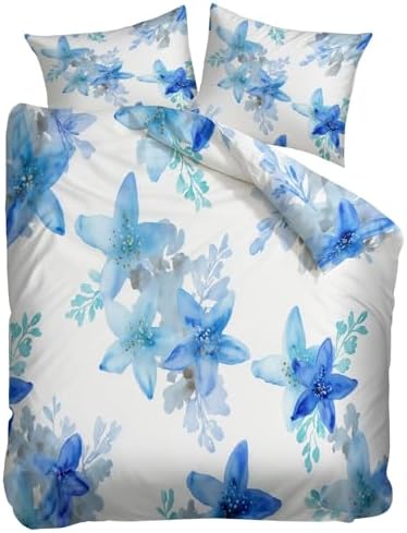 King Duvet Cover Set Dreamy Watercolor Starfish Pattern Bedding with