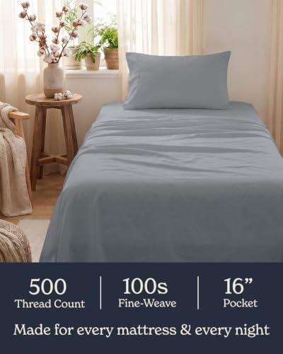 Beckham Hotel Collection 100% Cotton Twin XL Sheet Set, 3-Piece, Light