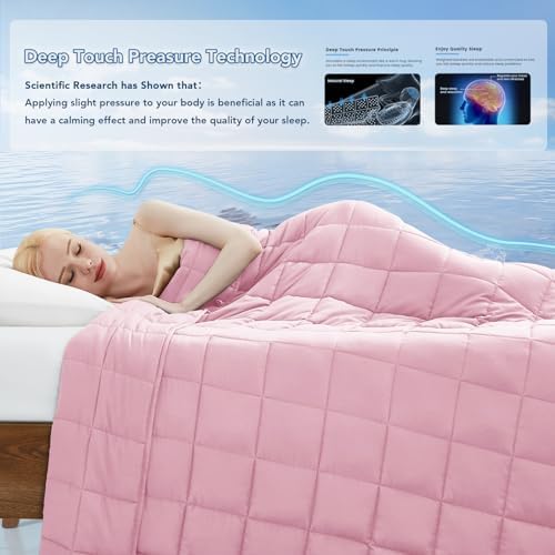 Topcee Weighted Blanket for Adults (10 lbs, 48" x 72") Twin Size Soft