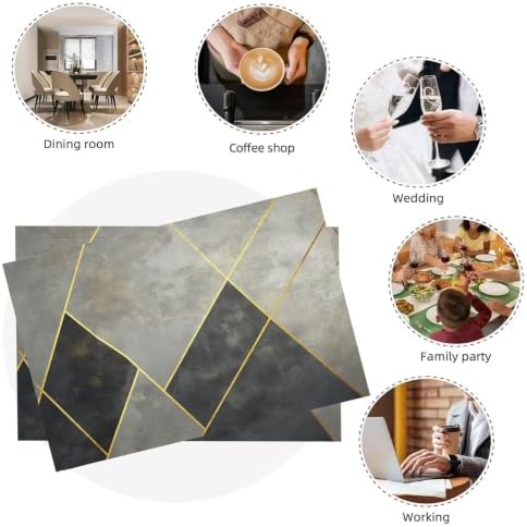 Diamond Placemats Set of 8 - Durable Soft Washable Table Mats,Grey