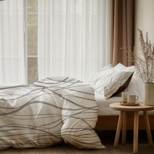 Duvet Cover Microfiber 3 Pieces Bedding Set, Abstract Style Smooth