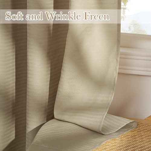 NICETOWN Semi Sheer Curtains 84 Inch Length 2 Panels for Living Room