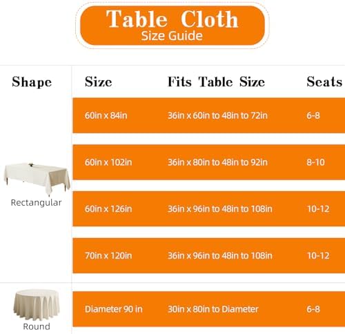 WIGENIUS 2 Pack Ivory Table Cloth Rectangle 60X102 Inch Tablecloth Fit
