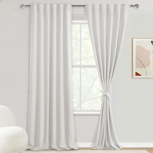 DWCN Ivory Curtains108 inches Long for Living Room - Elegant Thermal