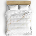 Duvet Cover Set Queen, Modern Marble Texture Abstract 3 Piece Bedding