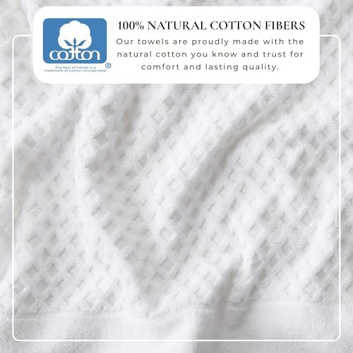 Great Bay Home Hand Towels - 100% Cotton 6 Pack 26x16 Hand Towel Set
