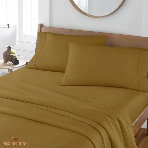 Cotton Home- 4 Pieces Twin Size Beige Color Sheet Set – Fit Mattress