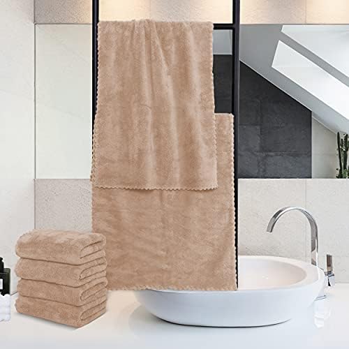 MOONQUEEN 6 Pack Premium Hand Towels - Quick Drying - Microfiber Coral