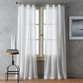 DKNY City Breeze Sheer Window Curtains Tab Top, 50 x 96, White, 2