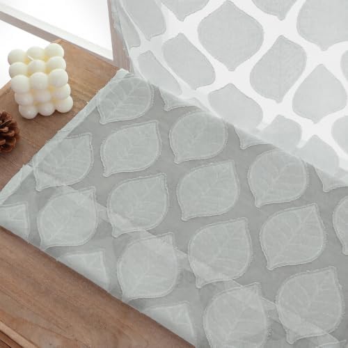 Simplebrand Light Grey Semi Sheer Curtains 63 Inch Length 2 Panels for