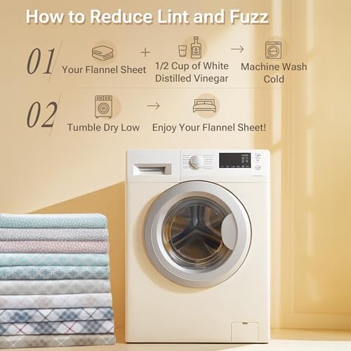 Sleep Philosophy Cozy Flannel Sheets 100% Cotton, King Sheet Set
