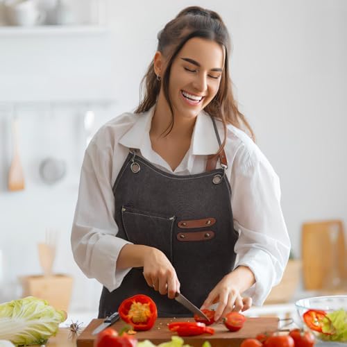 MAGICLULU Waterproof Oilproof Canvas Apron with Adjustable Neck Strap