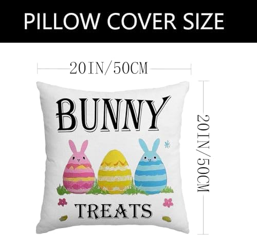 Easter Pillow Covers 20x20 Inch,Easter Decorations for Home,Set of 4