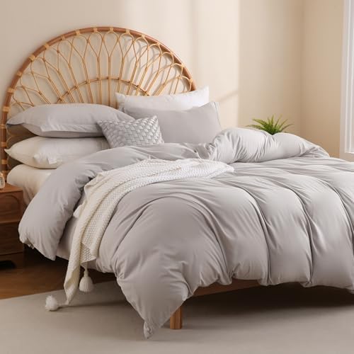 JSD Light Grey Duvet Cover Set Full Size