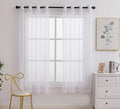 PI Beige Sheer Curtains Grommet Panels 72 Inches Long,Light Voile