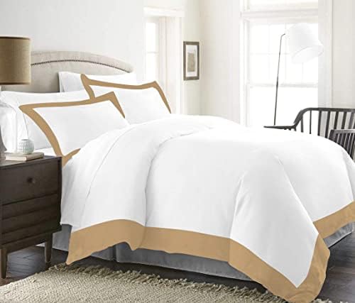 3 Piece Two Tone Duvet Cover Set 100% Egyptian Cotton 1000 Thread