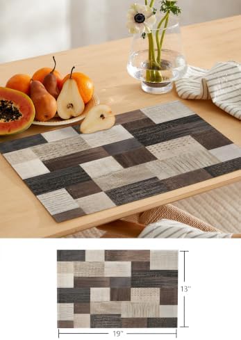 Brown Abstract Art Table Mats Set of 6 With Table Runner 90 Inches