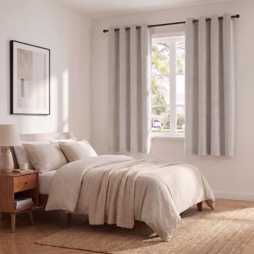 H.VERSAILTEX Oatmeal 100% Blackout Curtains for Bedroom 52x72 Inch 2