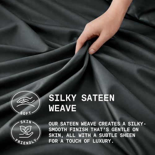 TRUE BAMBOO Sheets Set King Size - Silky Soft & Cooling - Dark Gray