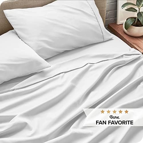 Bare Home Split King Sheet Set - 1800 Ultra-Soft (Split King, White)