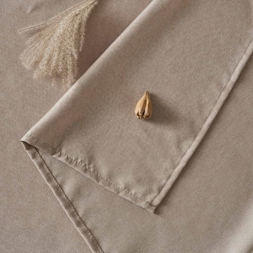 OpifeTela Rectangular Linen-Textured Tablecloth, Waterproof