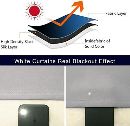 Pickluc Light Grey Blackout Curtains 63 Inches Long 2 Panels Set