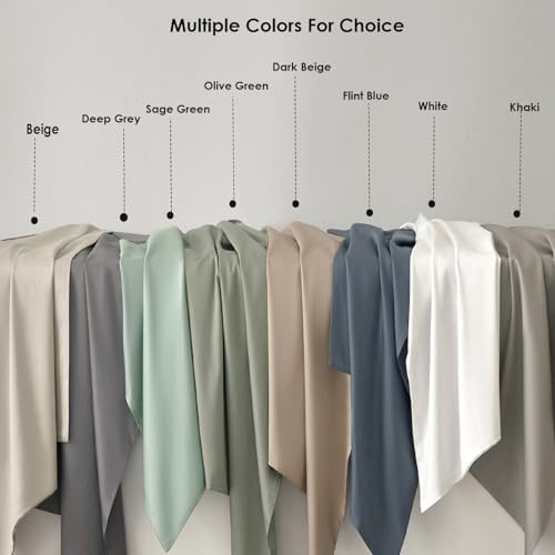 PURE ERA King Size Sheets Set Long Staple Cotton Sateen Cooling Bed