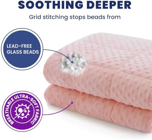 Huloo Sleep Weighted Blanket Twin 15lbs for Adult(48"×78",Pink)