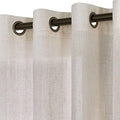 KOUFALL Tan Beige Bronze Grommet Linen Blend Sheer Curtains for Living