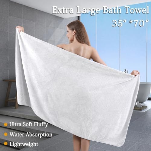 Ycosy Extra Large Bath Towels Set 35x70 Inches - White Luxury 600 GSM