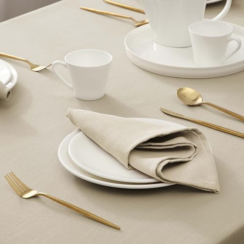 Laura Ashley Esme Decorative Tablecloth, 60" x 120", Taupe