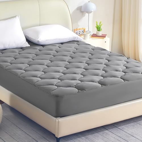 SLEEP ZONE Cooling Mattress Topper Queen, Extra Thick Mattress Pad